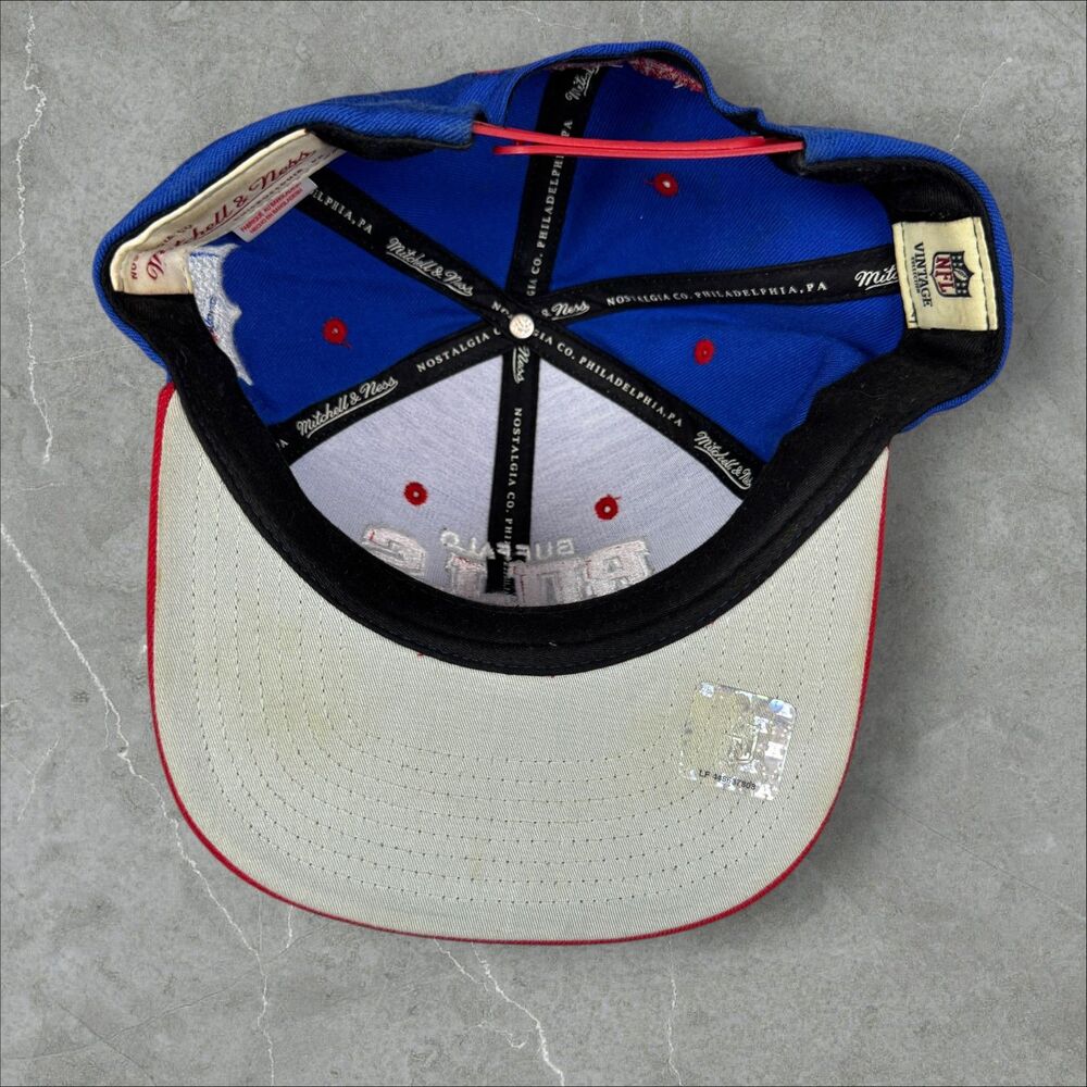 Mitchell & Ness Buffalo Bills Side Patch NFL Football Embroidered Snap Back Hat - Picture 5 of 7
